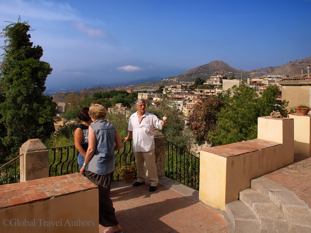 Terrace of Casa Cuseni, Taormina, Sicily