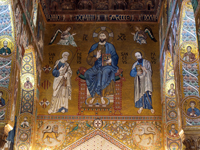Italy Sicily Palermo art mosaic