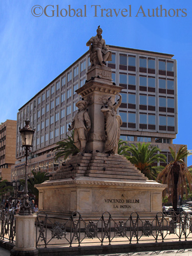 Monument to composer Vincenzo Bellini in Catania, Sicily