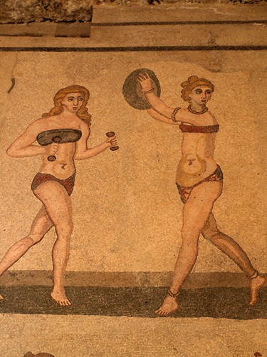 Roman girls mosaic in Sicily