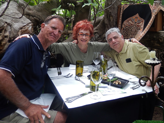 Steve Lane, Irene Shaland, and Alex Shaland at Fig Tree Restaurant