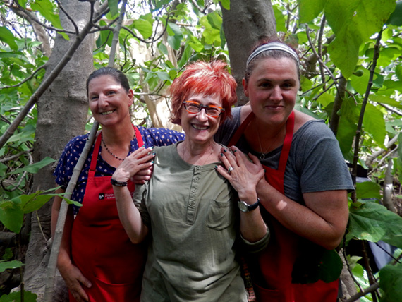 Author Irene Shaland and fig tree restaurant owners