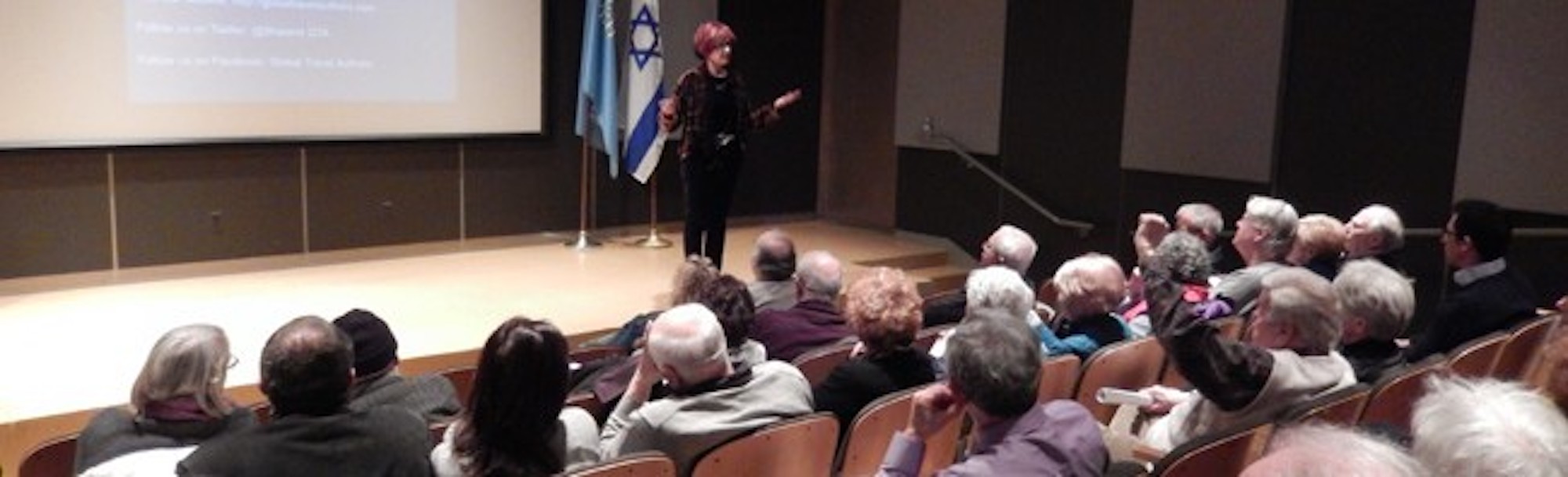 Irene Shaland presenting a lecture at the Maltz Museum of Jewish Heritage