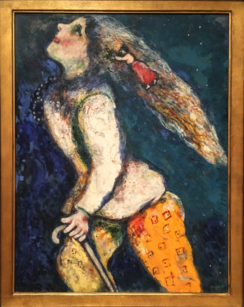 Painting by Marc Chagall titled Young Girl Running,
