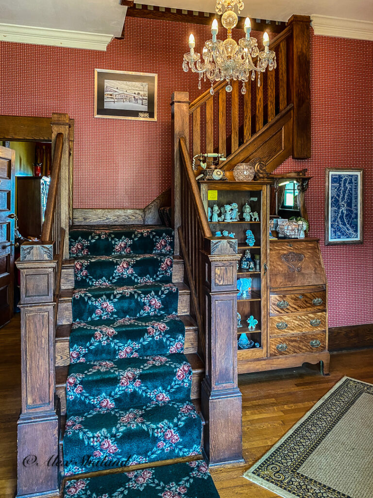 Stairs to the secon floor of the inn.